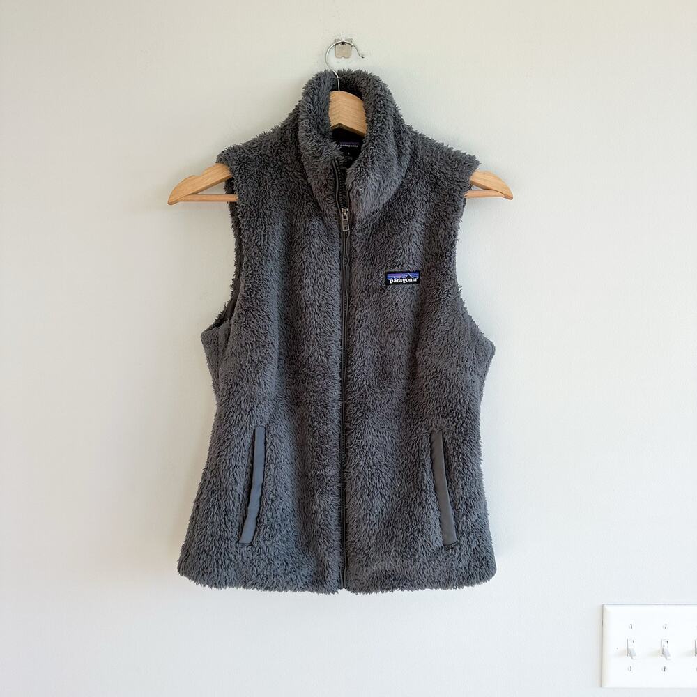 Patagonia Los Gatos Fleece Zip Up Mock Neck Vest Gray S